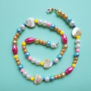 Sweet Heart - Pastel  90s Inspired Handmade Multicolored Beaded Necklace